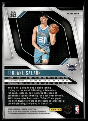 2024-25 Panini Prizm Cracked Ice Tidjane Salaun RC Charlotte
