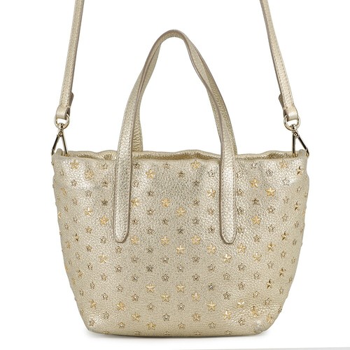 Jimmy Choo Mini Sara Star Studs 2Way Handbag Gold Leather Used
