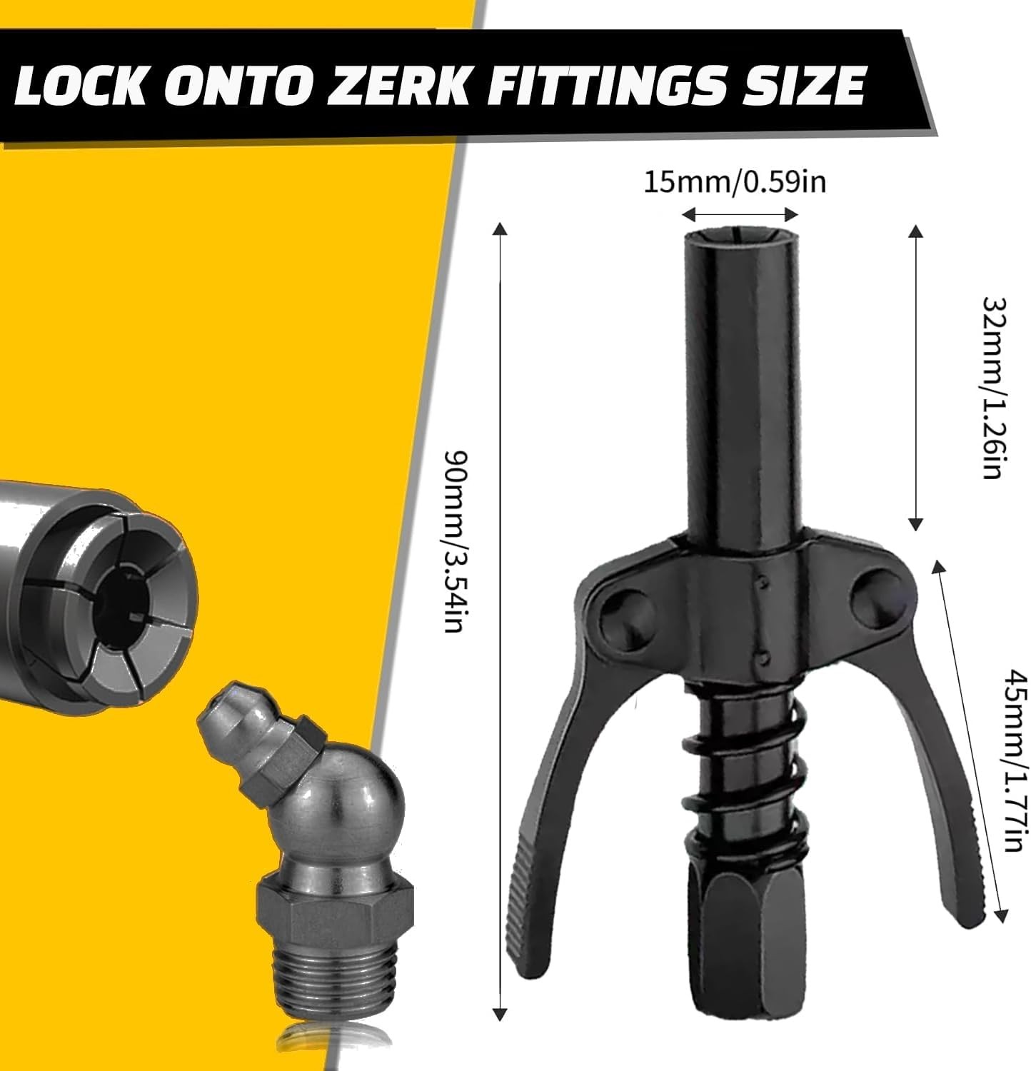 Grease Gun Coupler, Leakproof Grease Gun Tips with Quick Lock Release, High Pres