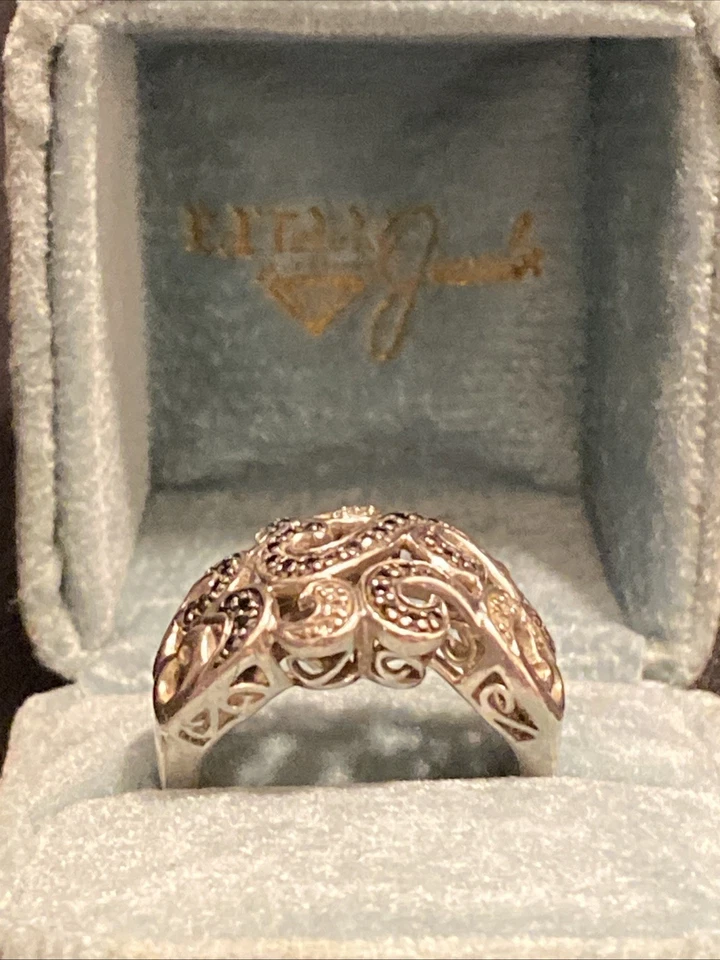 Anel de prata esterlina com diamantes pretos Alwand Vahan tamanho 6,75 - Imagem 3 de 4