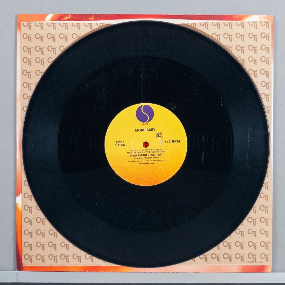 MORRISSEY Interesting Drug 1989 12" Single 3-songs Vinyl Record : VG+/EX 0-21232 - Image 4 of 4