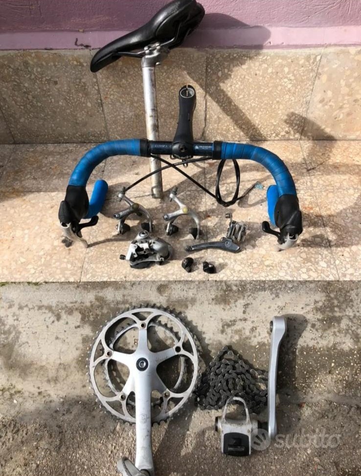 Gruppo Campagnolo Vintage Bici da Corsa + Piega Manubrio Deda Elementi