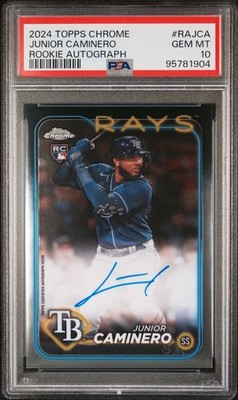 2024 Topps Chrome Junior Caminero Rookie Auto #RA-JCA PSA 10 RC | eBay