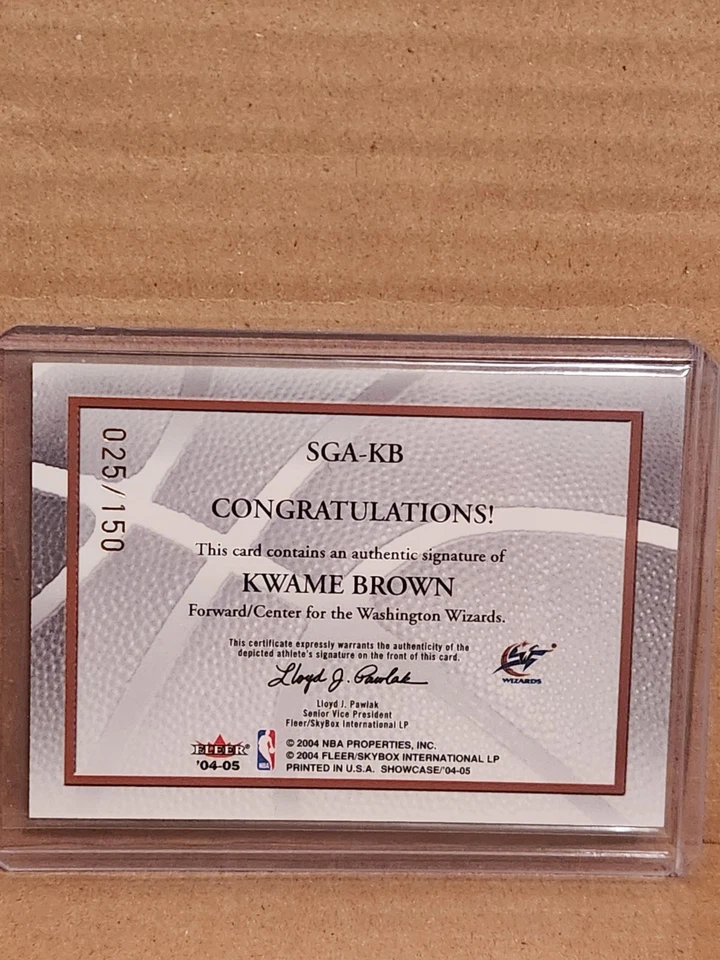 2004-05 Fleer Showcase Kwame 棕色签名展示金签名/150 — 第 4/4 张图片