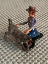 Cowgirl Petting Calf Happy Farm Toy Soldier Barclay Manoil Jags Toy Conversions