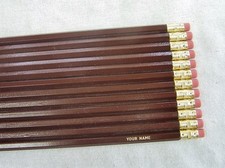 12 Hexagon "Brown" Personalized Pencils