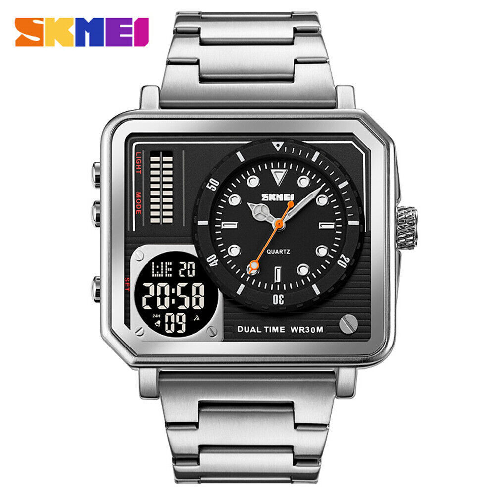 SKMEI Orologi Elettronici Sportivi Digali A Energia Solare Per Uomo Moda Casual 5Bar Orologio Da Polso Cronografo Impermeabile Orologio Reloj Hombre - Foto 3