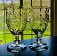 (2) ROCK SHARPE LYNHURST 5-3/4" LOW WATER GOBLETS~ICED TEA GLASSES~V EXC