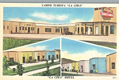 VIntage Postcard-''La Cima'' Motel, Restaurant, Three Views,Chihuahua City, Mexico
