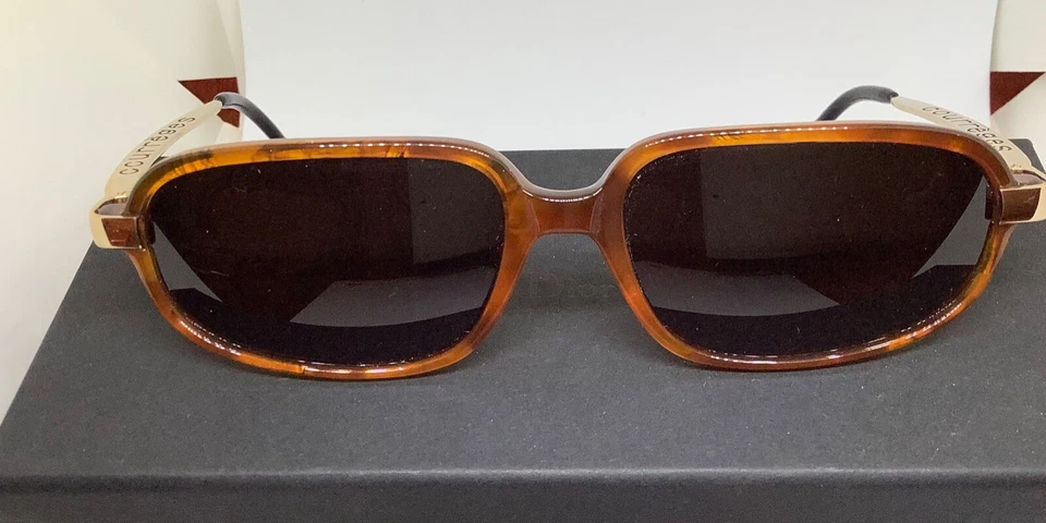 VERY RARE VINTAGE COURREGES SUNGLASS GOLD/CARMEL/HONEY 9650 A.745 UNIQUE - Image 2 of 4