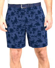 Pga Tour Men's Shadow Palm Printed 8" Golf Shorts, Insignia Blue, 34