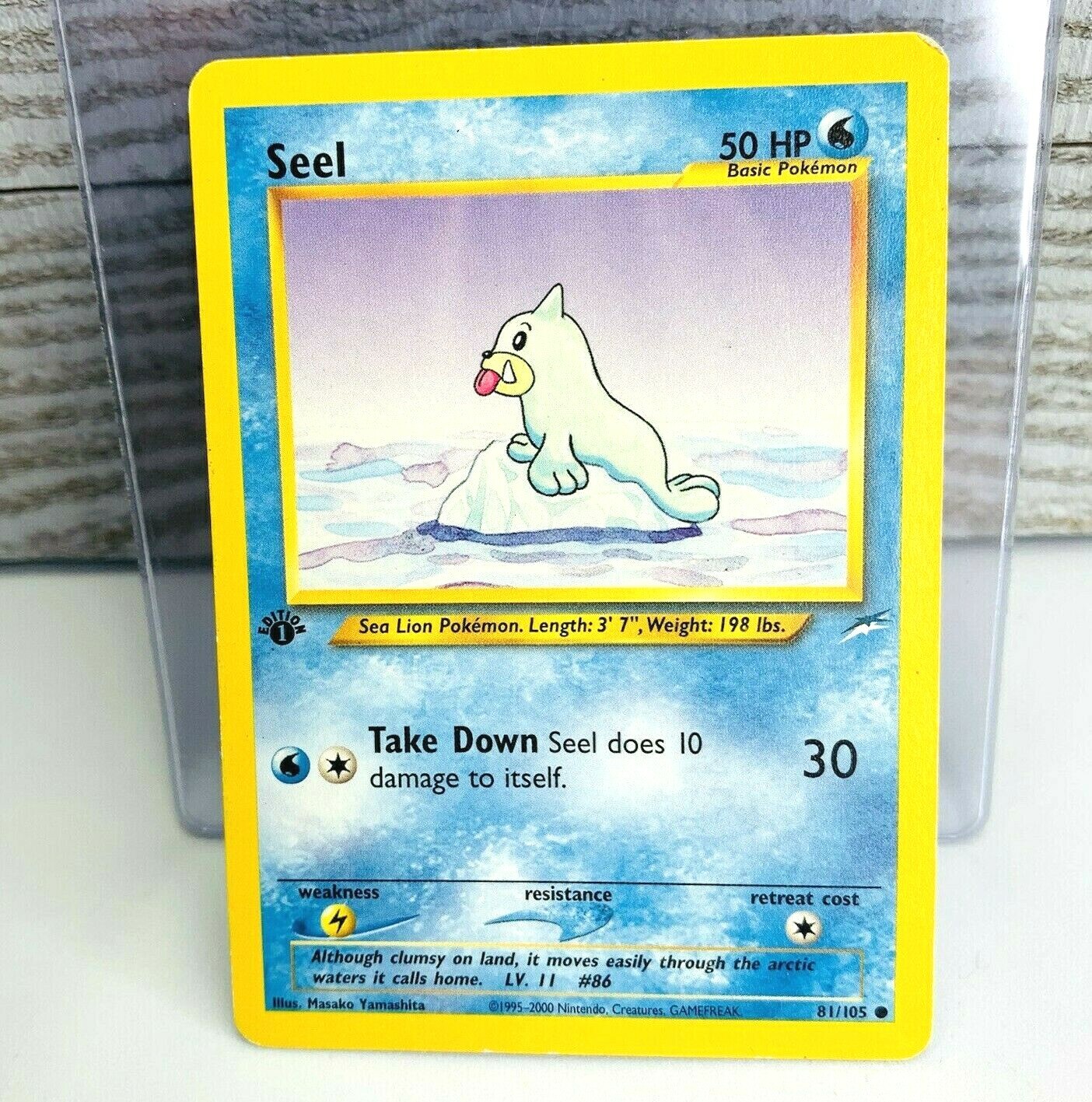 1st Edition Seel 81/105 Neo Destiny Pokemon Card Moderate Play