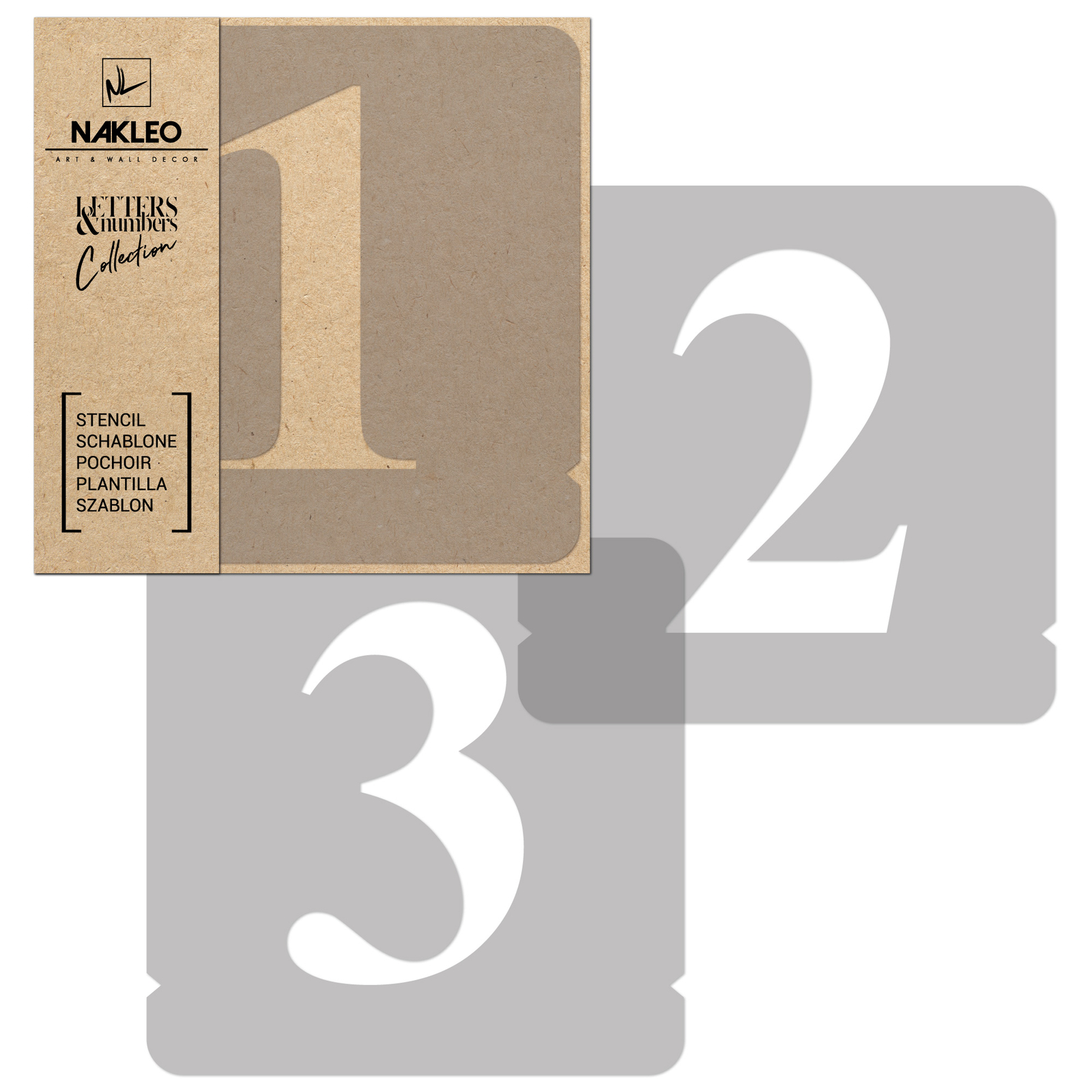 Lettering Reusable Plastic Stencil / 50mm / Times Roman Alphabet / Numbers 0-9