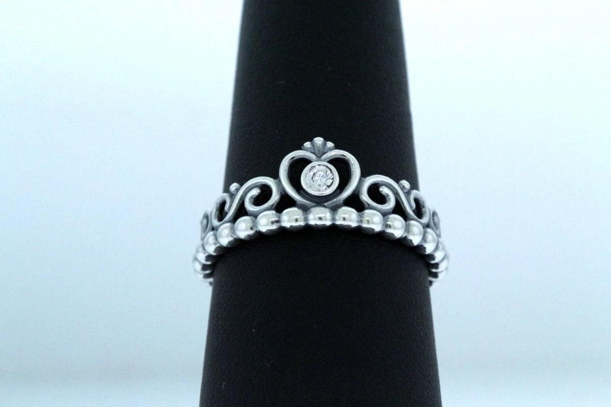 Enchanted Disney Cinderella White/Blue Diamond Tiara Ring