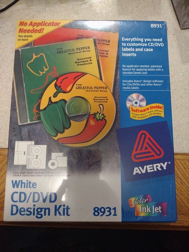 Avery 8931 Ink Jet Labels CD and DVD with Case Inserts 30 Sheets Sealed  Package 72782089313 | eBay