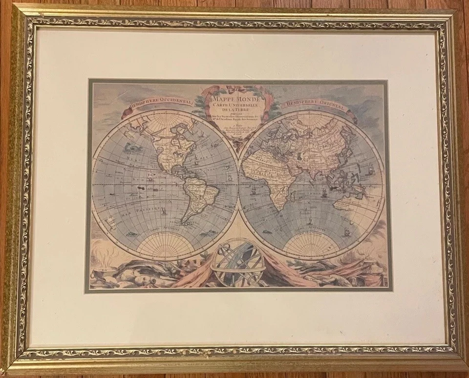 Exquisite Antique World Map R & J Ottens Mappe Monde Framed Excellent condition - Image 2 of 4
