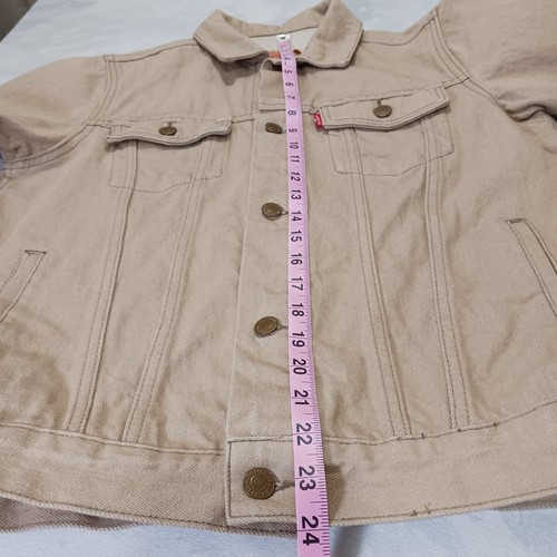 Retro Levis Jean Trucker Jacket Button Up Tan Youth 13 -15 Size X-Large RN 81917 - Picture 12 of 16
