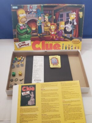 2000 The Simpsons Clue  Parker Brothers Nearly Complete Missing Envelope