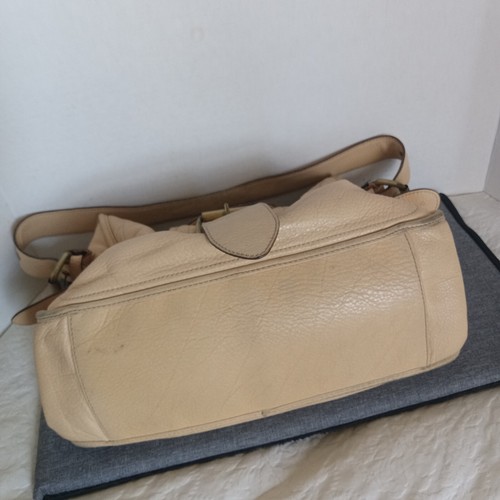 Borsa a tracolla vintage Abro italiana in pelle ciottolata anteriore con patta Made in Italy - Foto 4 di 9