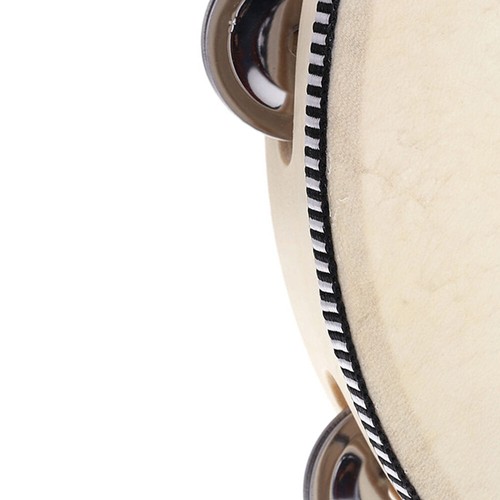 10" Hand Held Tambourine Drum Bell Birch Metal Percussion Tool P6Q6 - Picture 8 of 11