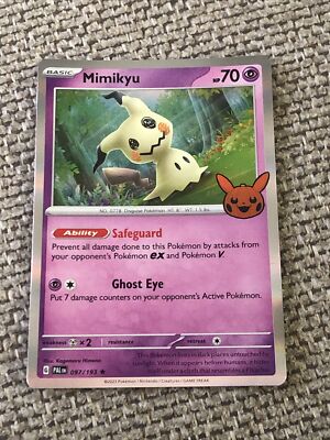 rare pokemon halloween cards 2023 Mimikyu 097/193 Halloween 2023 Trick or Trade Holo Rare Pokemon Card