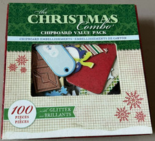 THE CHRISTMAS COMBO CHIPBOARD VALUE PACK 100 pc Embellishments