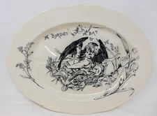 Copeland Aesop's Fables Meat 21” Platter Aesthetic 1879 Extremely Rare Ironstone