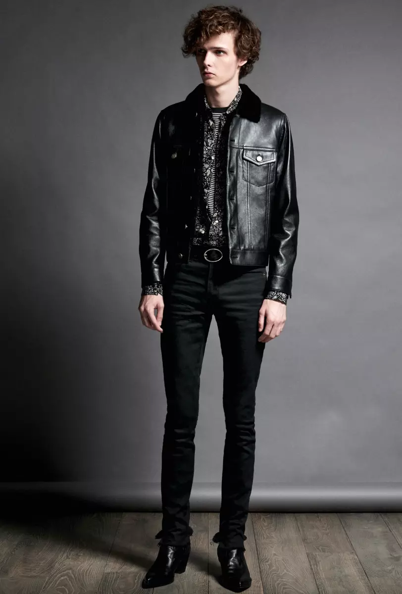 Lambskin denim jacket, Saint Laurent