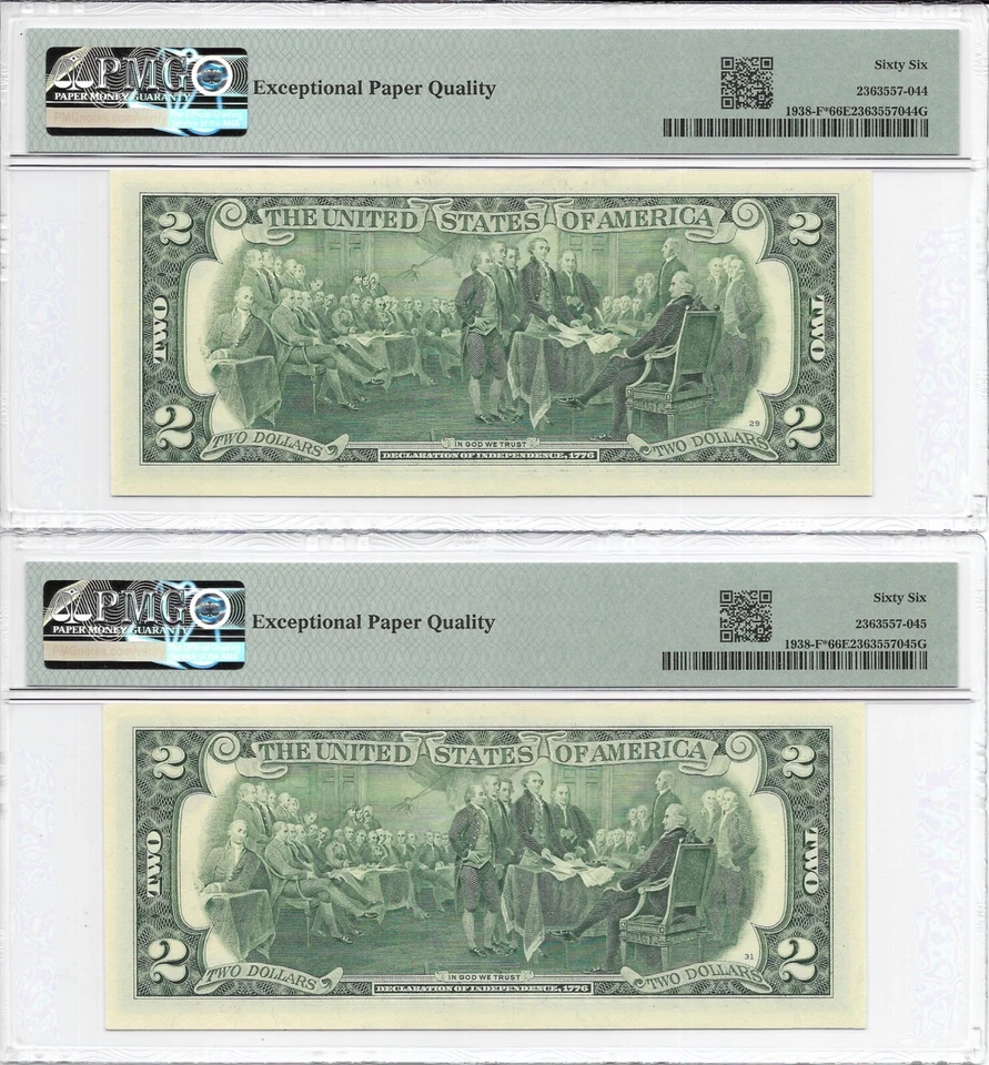 2003A $2 ATLANTA * STAR * ⭐️ FRNs. 2 PMG Gem Uncirculated 66 EPQ. SCARCE Series - Image 2 of 2