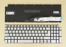 New for DELL Latitude 3510 Keyboard Backlit BE Belgian Clavier no frame Silver