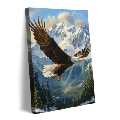 Flying Eagle SnowMountain Canvas Wall Art Home Decor Poster Artwork Landscape