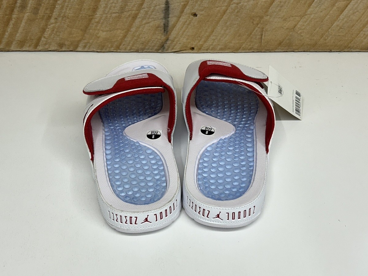 Jordan Hydro XI Retro Slides Size-8 White Red Black Blue AA1336