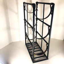 Counter top Iron Wine Rack 3 Bottle Compact Sturdy Bottle Holder  14" Tall