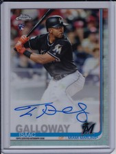 Isaac Galloway 2019 Topps Chrome Refractor Rookie Auto #d /499 Marlins Autograph