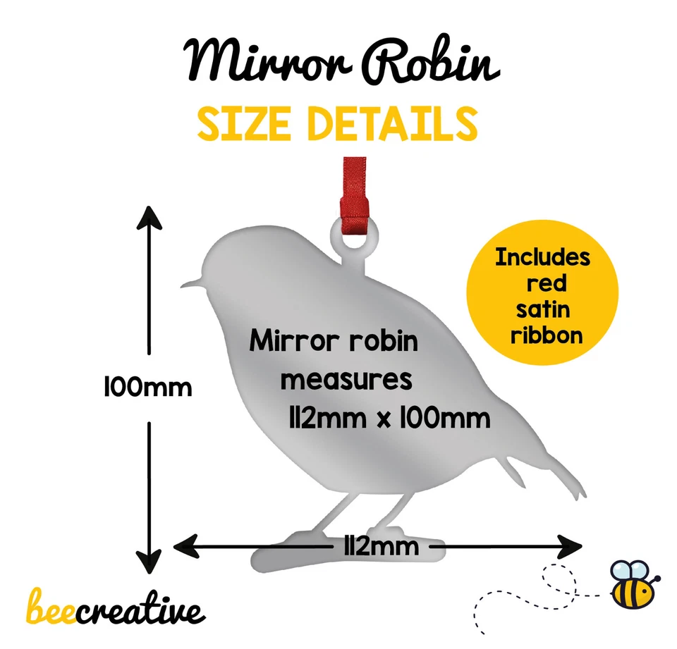 Remembrance Robin PERSONALISED Christmas Tree Decoration Bauble Xmas in Memory - Image 3 of 4