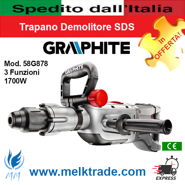 Demolition hammer SDS, 1700W, mod. 58G878 - GRAPHITE Line!!! Demolition hammer SDS, 1700W, mod. 58G878 - GRAPHITE Line!!!