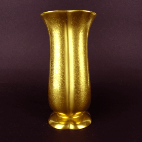 Art Déco Porzellan Vase Gold Overlay Blumen-Relief Pickard USA um 1930 - Picture 8 of 8