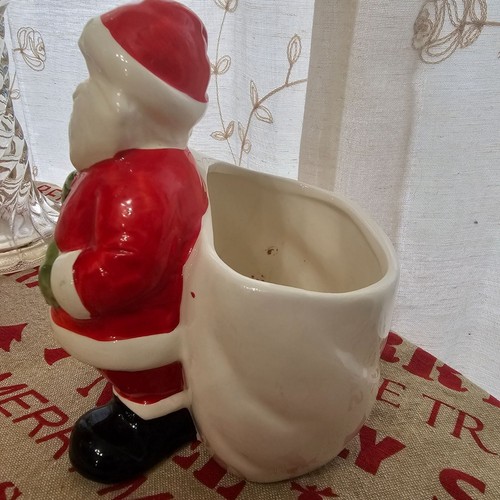 Santa Claus Planter 6in Patmar Japan 1970s vtg Jolly St Nick Christmas holiday - Picture 6 of 12