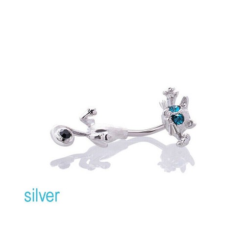 Button Navel Design Belly Jewelry Pierc Ring Body New Vintage Cat Pet Charm - Picture 5 of 9