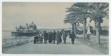 Cartolina panoramica Le Palais Jetee Promenade des Anglais Nizza Francia 5,5" x 11"