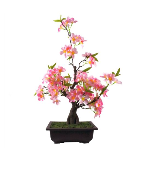Artificial Large Bonsai Tree 6cm Pink Cherry Realistic Desktop Plants