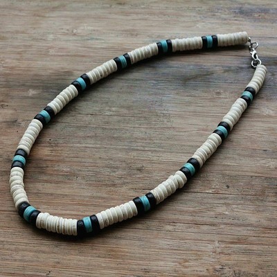 Surfer Necklace Made from white, Black 