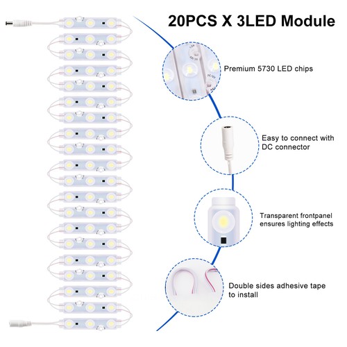 3m-48m 5730 Module light 3 LED Xmas Store Front Window Showcase Sign lamp DC 12V - Picture 5 of 26
