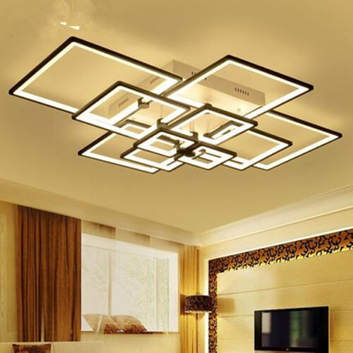 80 cm cuadrado moderno lámpara colgante de cristal LED SUPERIOR villa de lujo vestíbulo luz de techo - Imagen 1 de 12