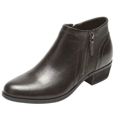 Rockport Cobb Hill Oliana Ankle Boots Booties Heels Black size 7 N (Narrow) NIB