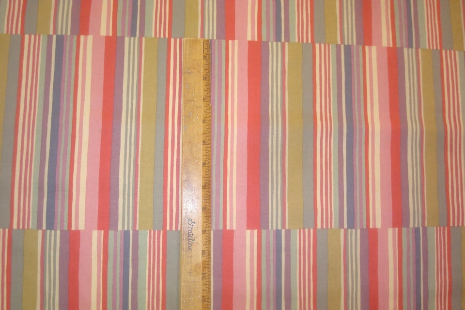 1 из 7 ярдов ткани Collier Campbell шерпа сумасшедшая полоса хлопковая обивка 54 дюйма ширина BTY - Изображение 2 из 4