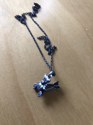 RARE As New Ksubi Incu Sterling Silver Oxidized Bear & Torpedo Chain NECKLACE