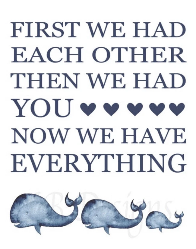 Estampado de guardería de ballena náutica para niño, decoración de habitación de bebé costero para bebé niño 8x10 sin marco Foto 2 de 2