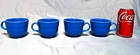VINTAGE FIESTA WARE SET OF 4 CARRIBEAN BLUE 8 OZ MUGS, HLC MINT USA
