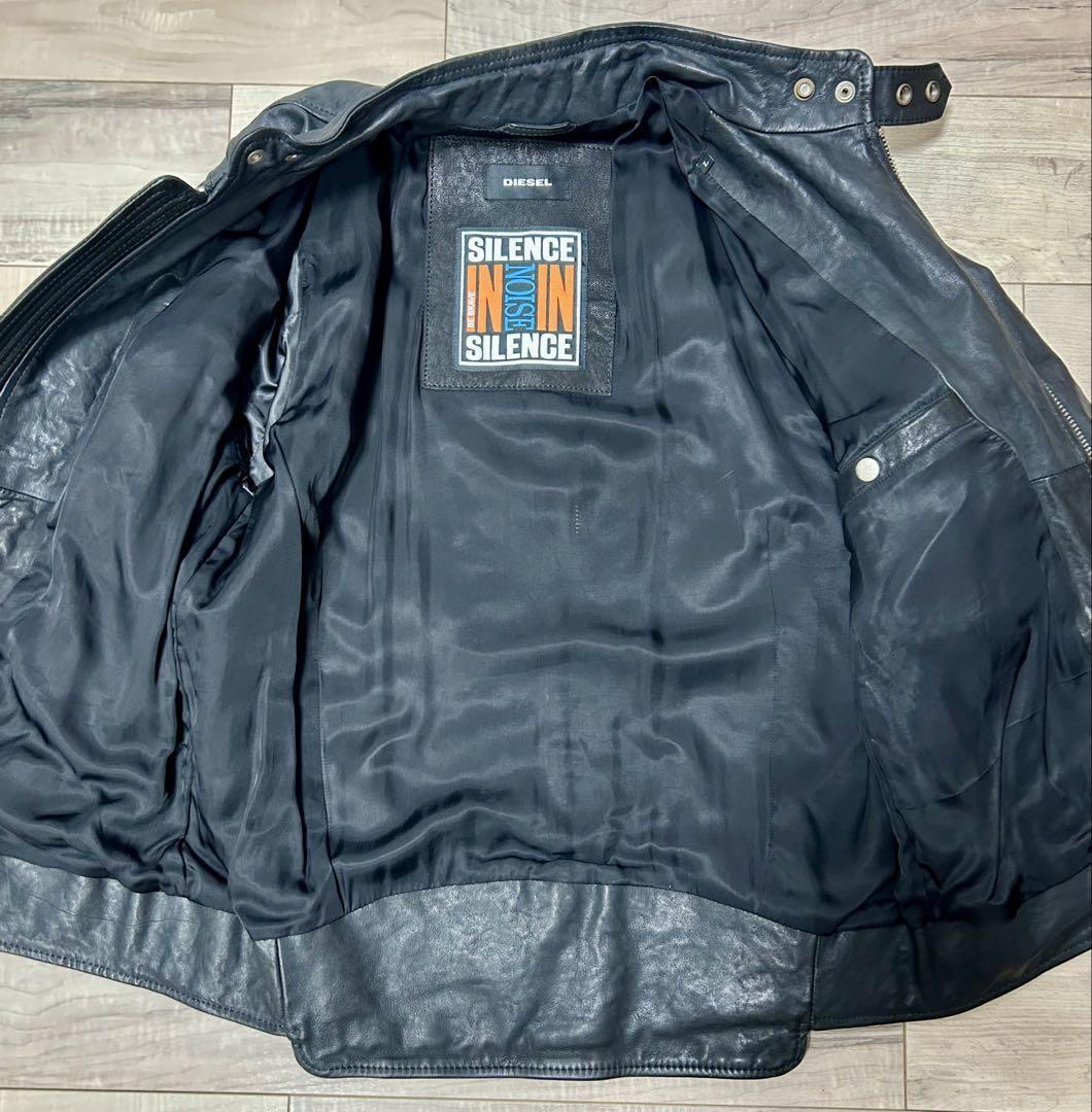 Diesel Men L Leather Rider Jacket Silence And Noise Classic Diesel Men L Leather Rider Jacket Silence And Noise Classic